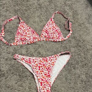 SHEIN Red Floral Bikini Set
